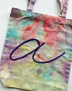 Monogrammed Tie Dye Tote Bag